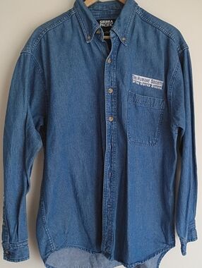Vintage Humane Society United  States Denim Button Down Embroider Shirt Unisex